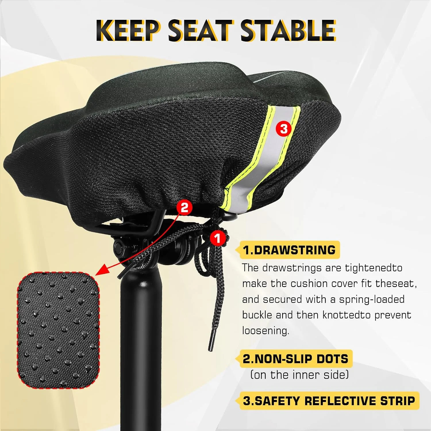 Bicycle Saddle bike Comfort Wide Soft Gel Bike Seat Sporty Air Cushion men women