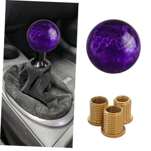 Shift Knob Manual Gear, Shifter Knobs, Acrylic Round Gear Shift Stick Purple
