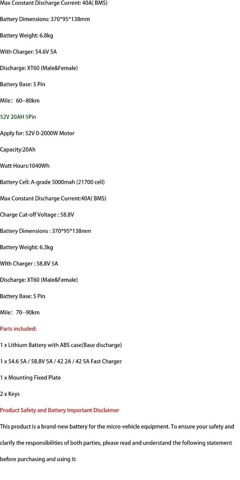 36V 48V 52V Hailong Lithium Ebike Battery BMS 5-Pin ≤2000W Electric Bike Motor