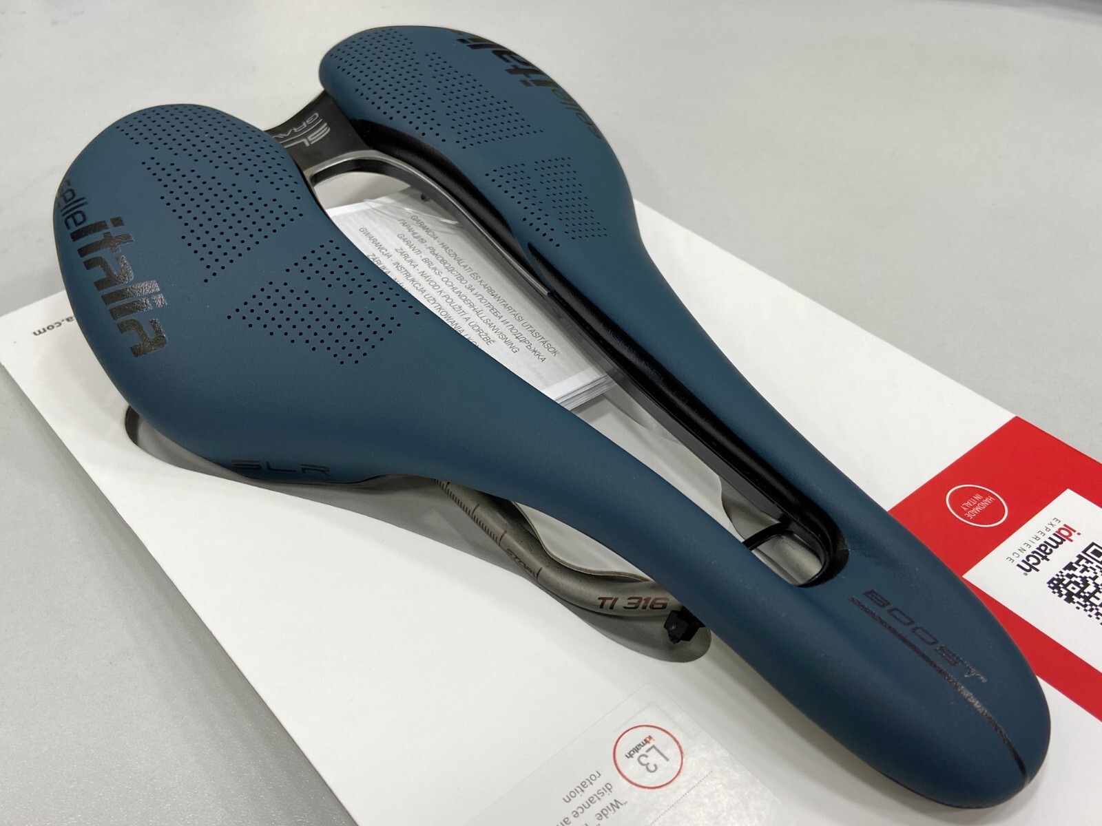 Selle Italia SLR Boost Gravel Ti316 Superflow L3(145x248mm) Saddle Blue Granite