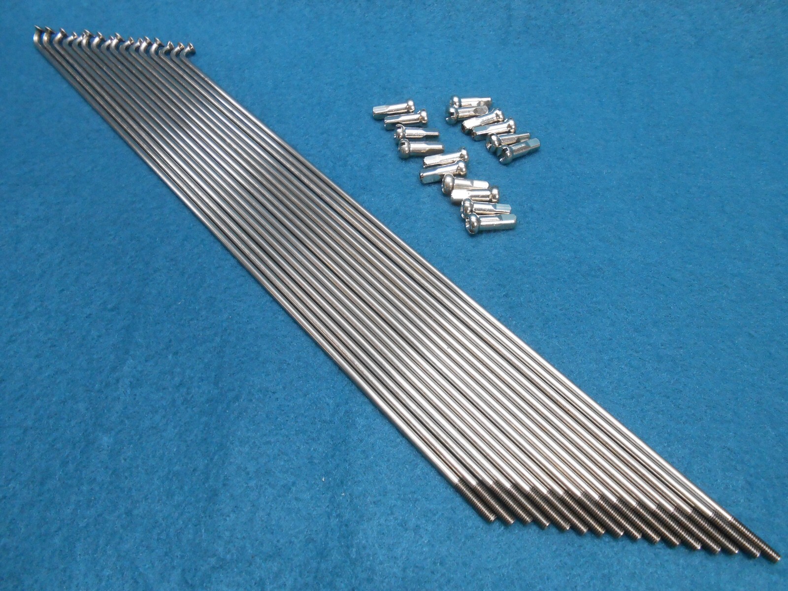 260mm Long 16 Silver Stainless Spokes 12g (2.6mm with Silver brass nipples SAPIM