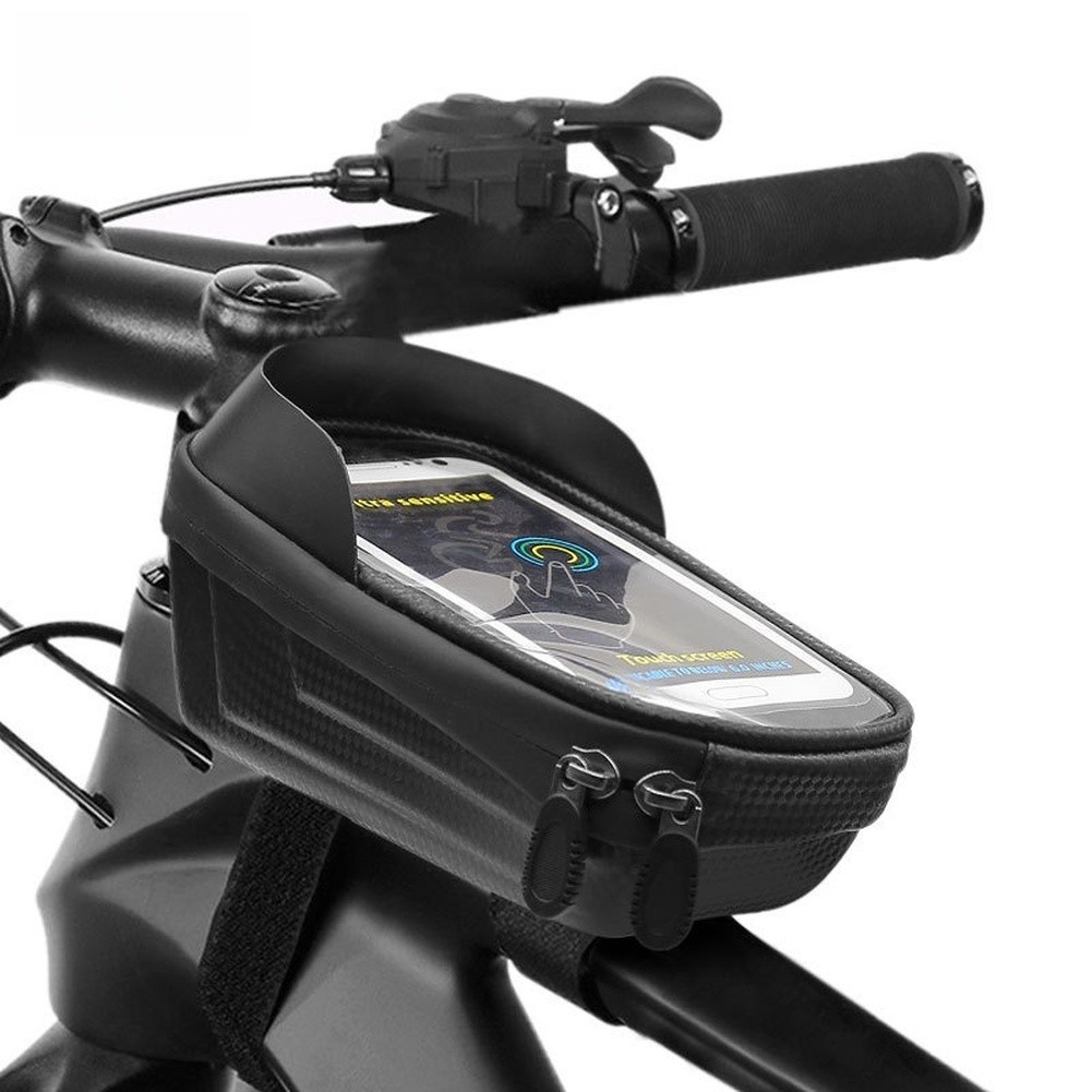 Bike Top Tube Bag 20 cm Hard Shell Waterproof Touchscreen Friendly for Riders