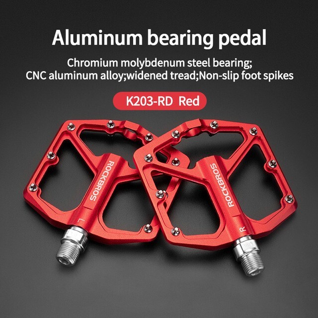 ROCKBROS MTB Bike Pedals 9/16″ Aluminum Alloy Sealed Bearing Flat Cycling Pedal