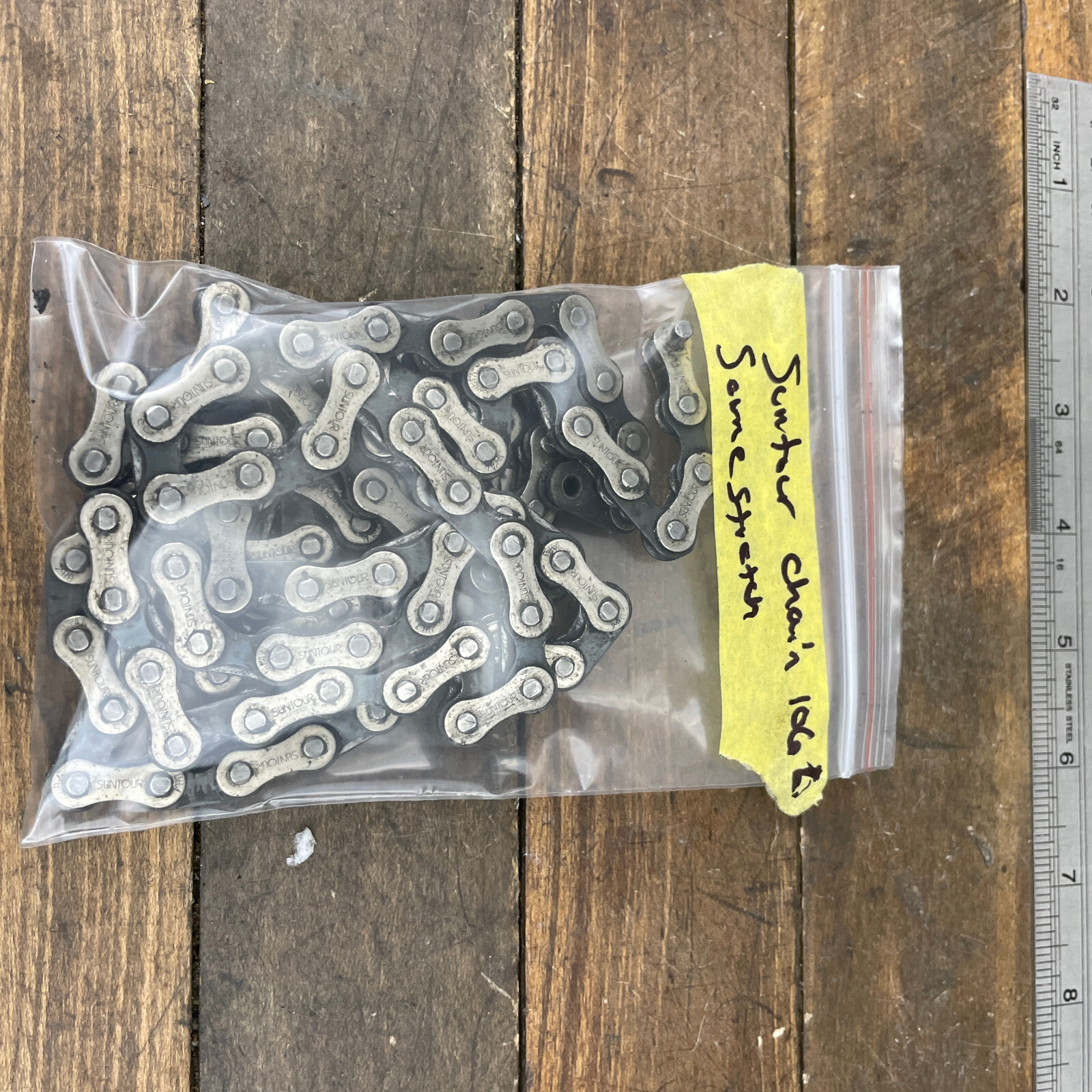 Vintage Suntour Chain 104 Links Silver Road Mountain Bike 90s 80s Eroica Race