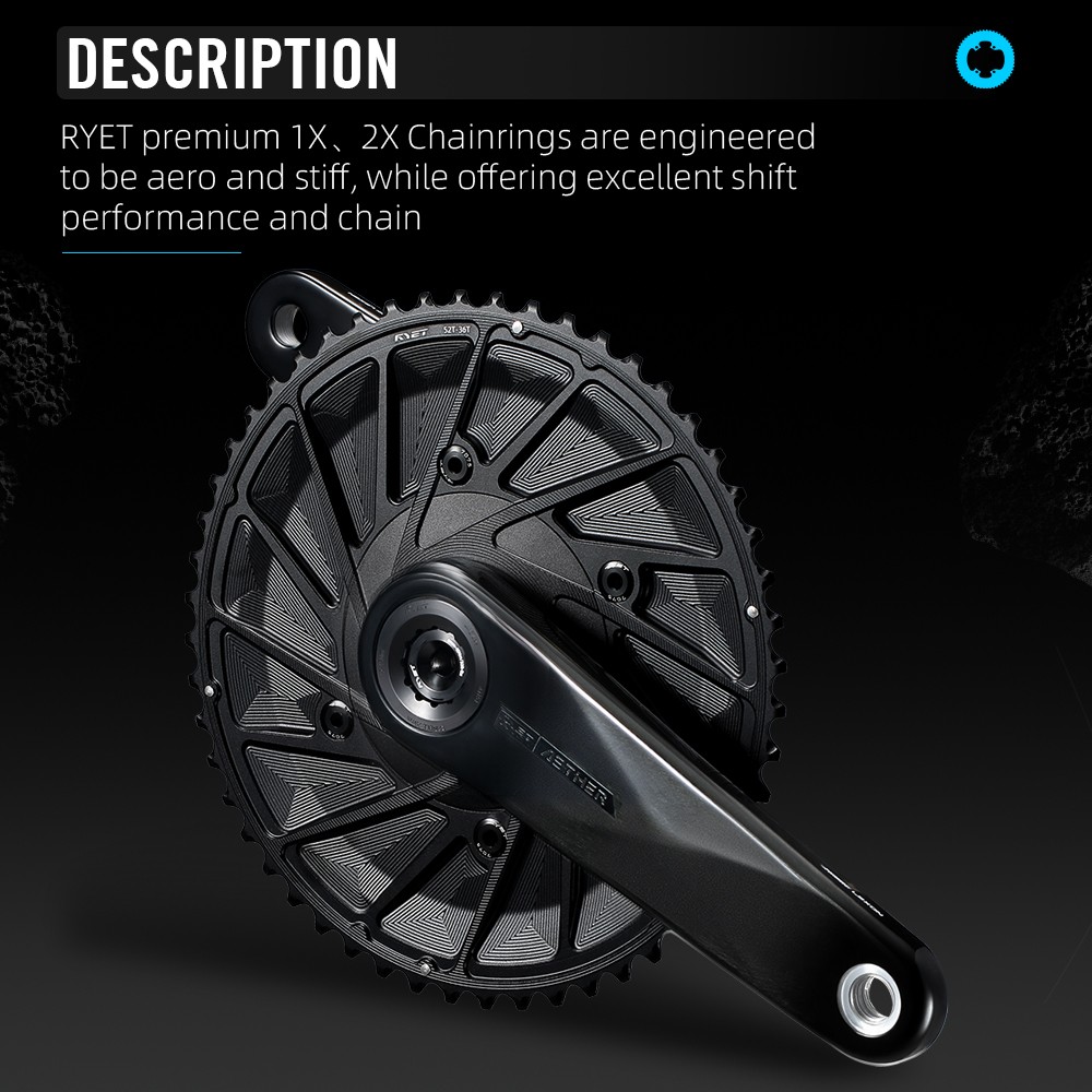 Aero Bike Chainring Compatible 54-40T 56-42T 11/12 Speed For Road & TT Bikes