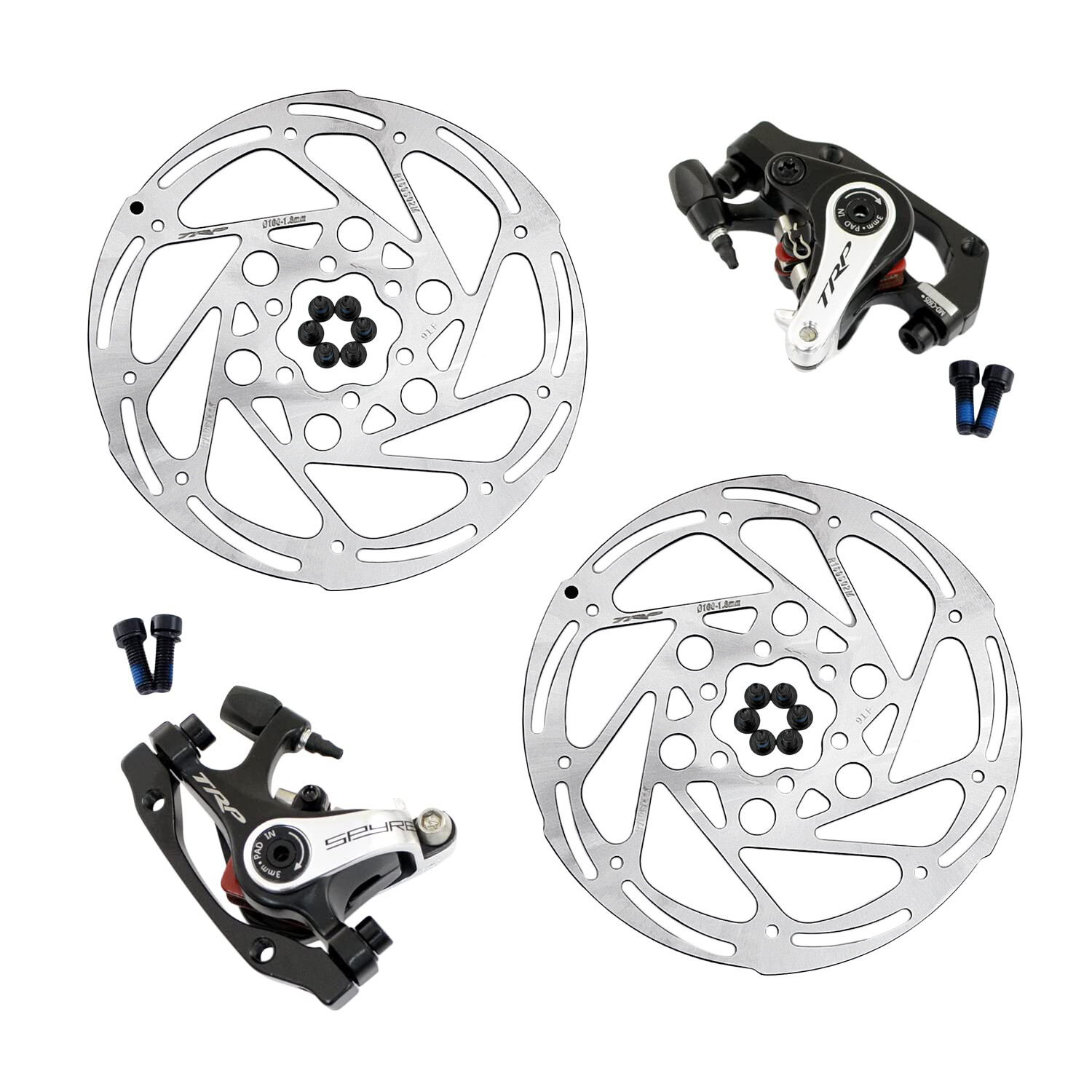 TRP SPYRE Cycling Road Alloy Mechancial Disc Brake Set 160mm Rotor (F+R)