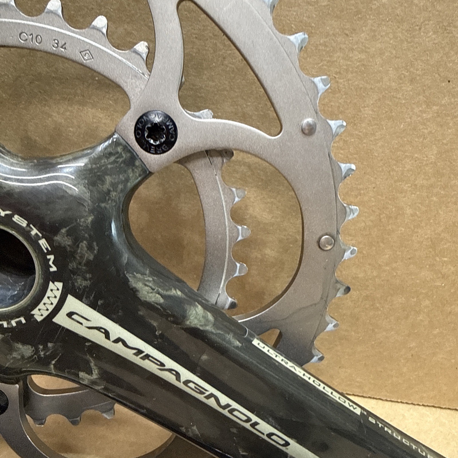 Campagnolo Record CT Carbon Fiber 175 UT Compact Crankset Campy 50/34 wbd54