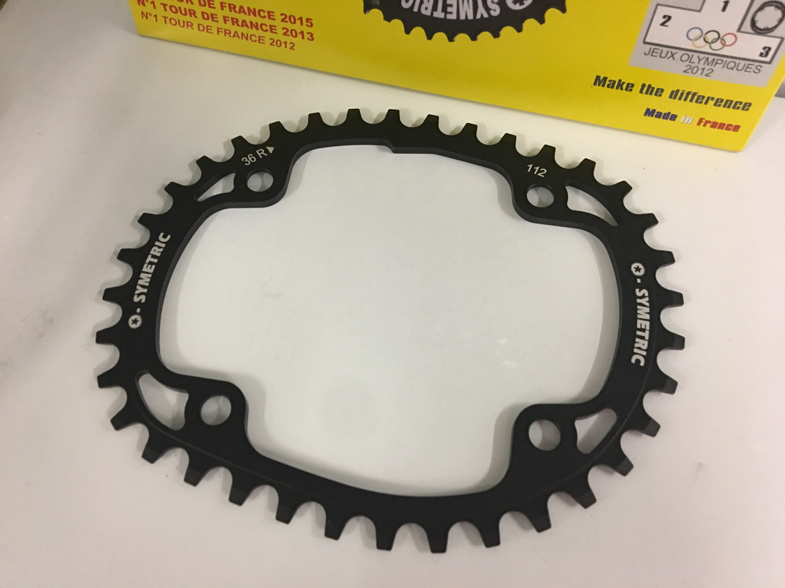 Osymetric BCD112x4 Bolt 36T Bike Inner Chainring (Black) #264169