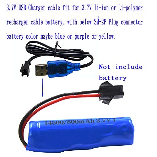 2 Pack 3.7V Lithium Battery Charger Cable with SM-2P Plug Connector for Some