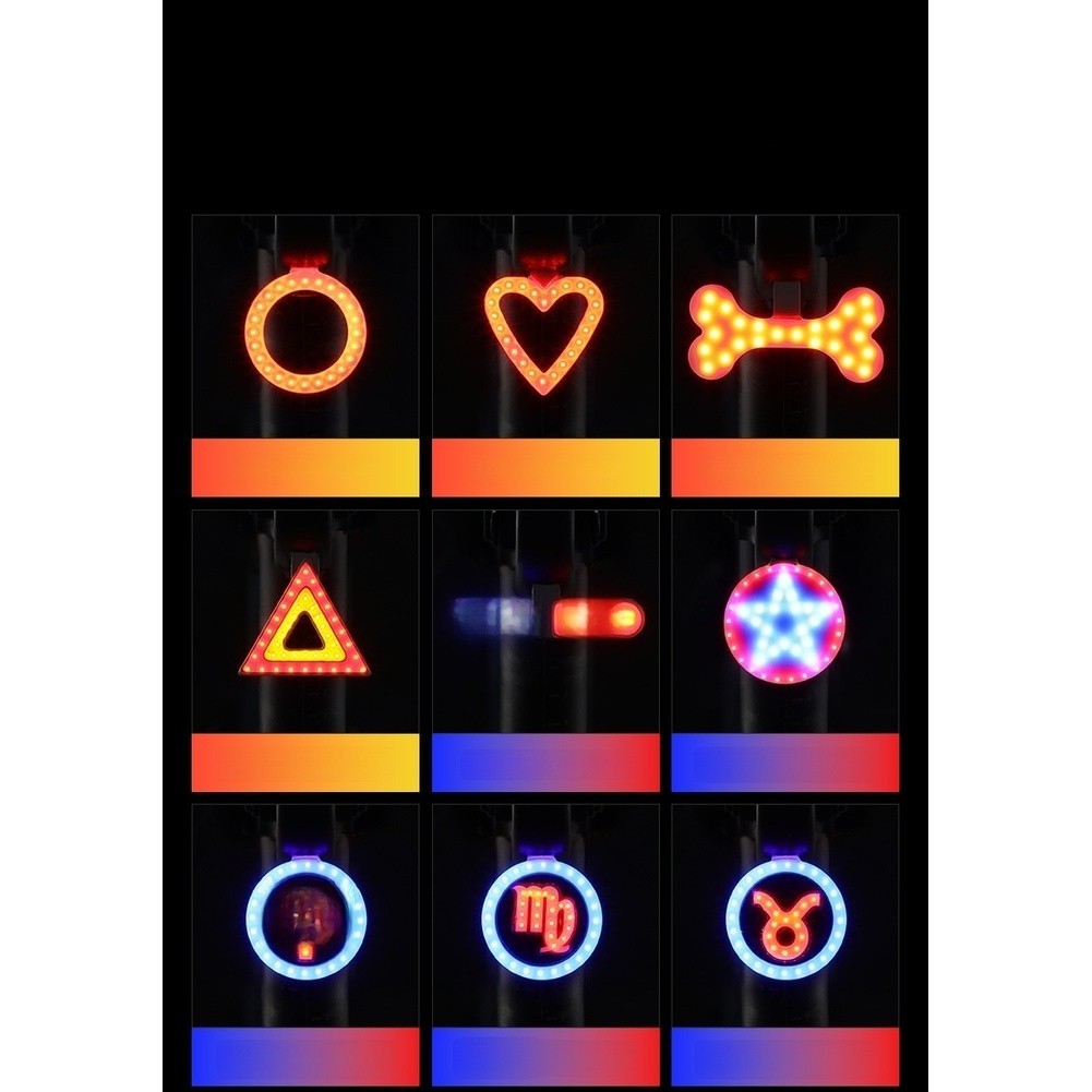 Heart Design USB C Rechargeable Bicycle Tail Light COB LED Bright Red Light