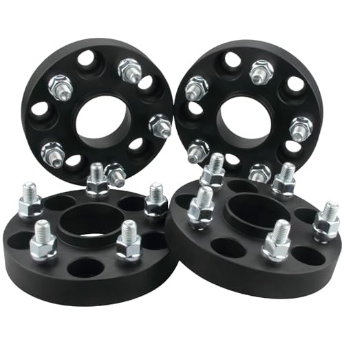 4PC Black 5×4.5 to 5×112 Wheel Adapters – 1 Inch with 12×1.5 Studs – 4 PCS