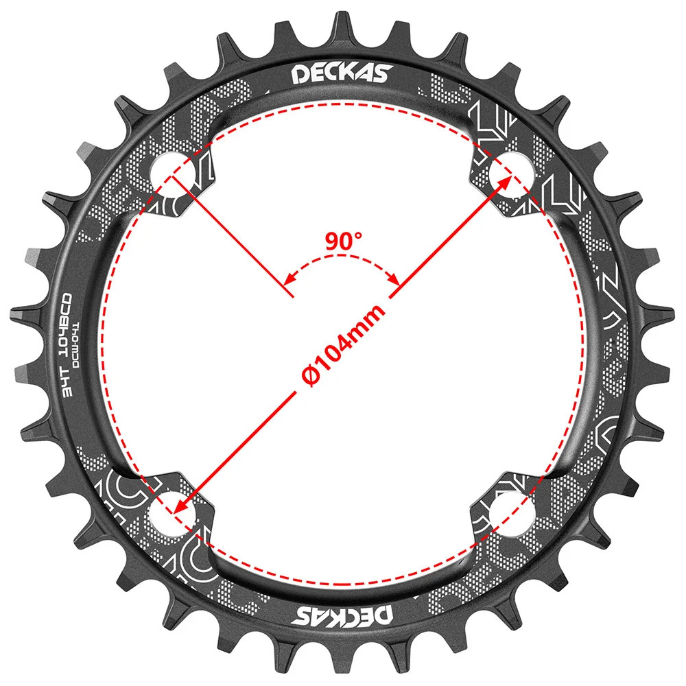 Deckas 104BCD round Narrow Wide Chainring MTB Mountain Bike Bicycle 104BCD 32T 3