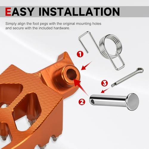 Dirt Bike Foot Pegs for Tutti Soleil 01 CNC T7075 Wide Footpegs Anti Orange