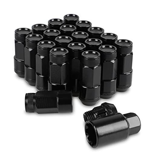 20PCS Closed End Lug Nuts M12X1.5 Wheel Rims Lug Nuts +Socket () Black