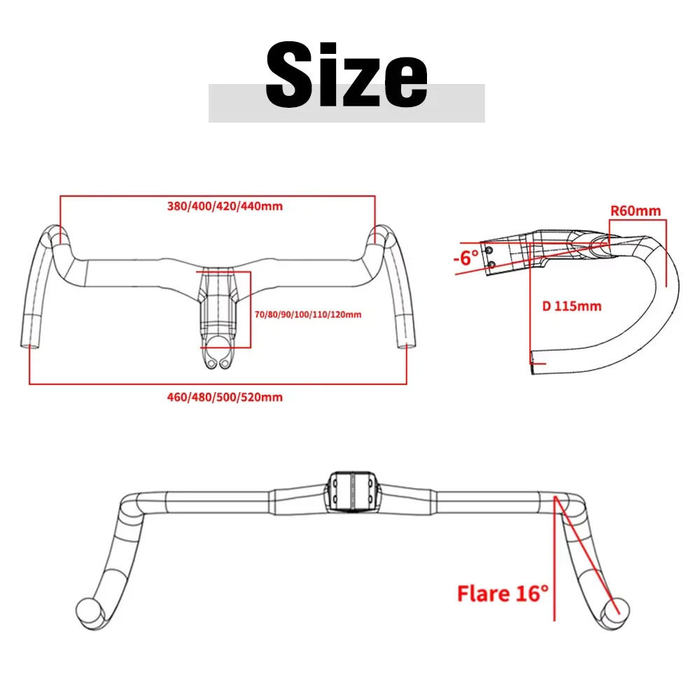 Syncros Gravel Integrated Carbon Road Bike Drop Bar with Internal Cable Routing