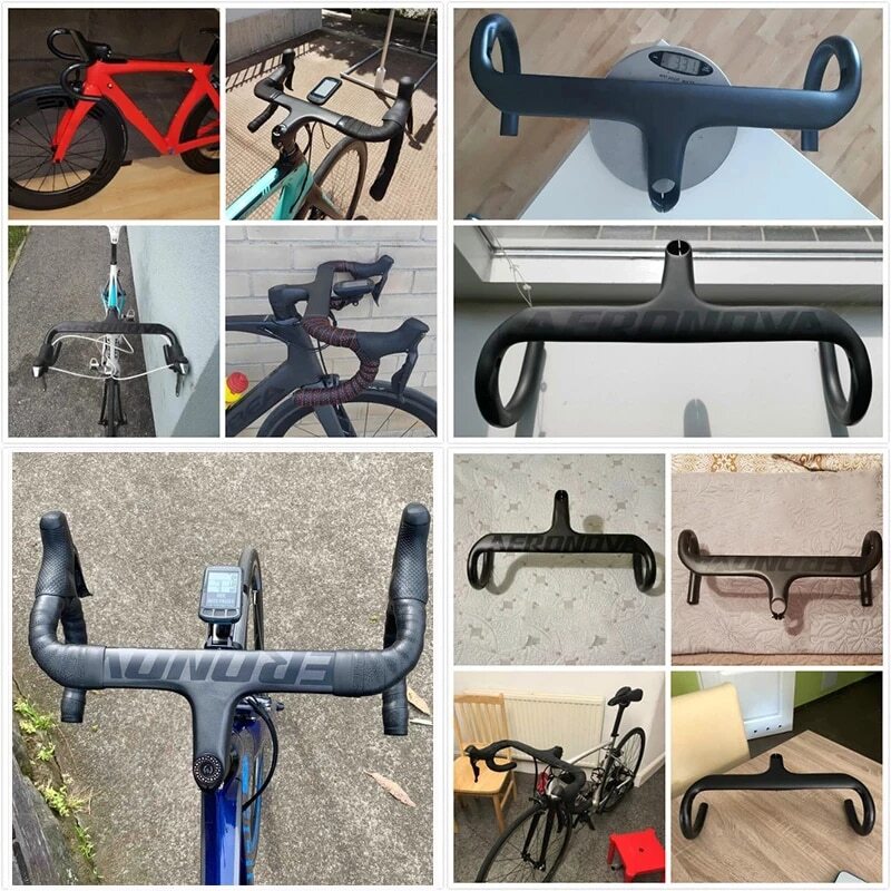 400/420/440mm Bicycle Integrated Handlebar Carbon Fiber Road Bike Drop Bar