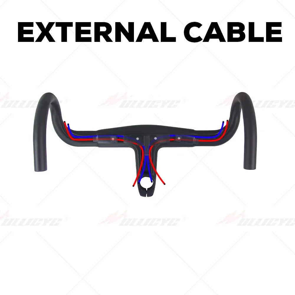 -11° Carbon Fiber Integrated Road Bike Handlebar Width 390/400/420/430mm