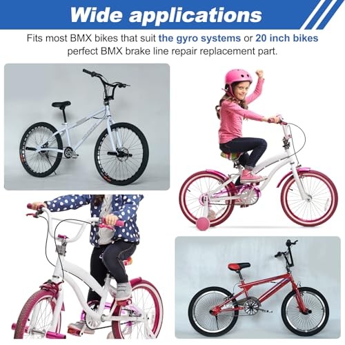BMX Bike Gyro Brake Cables Kit – 1 Set Front + Rear (Upper + Lower) with