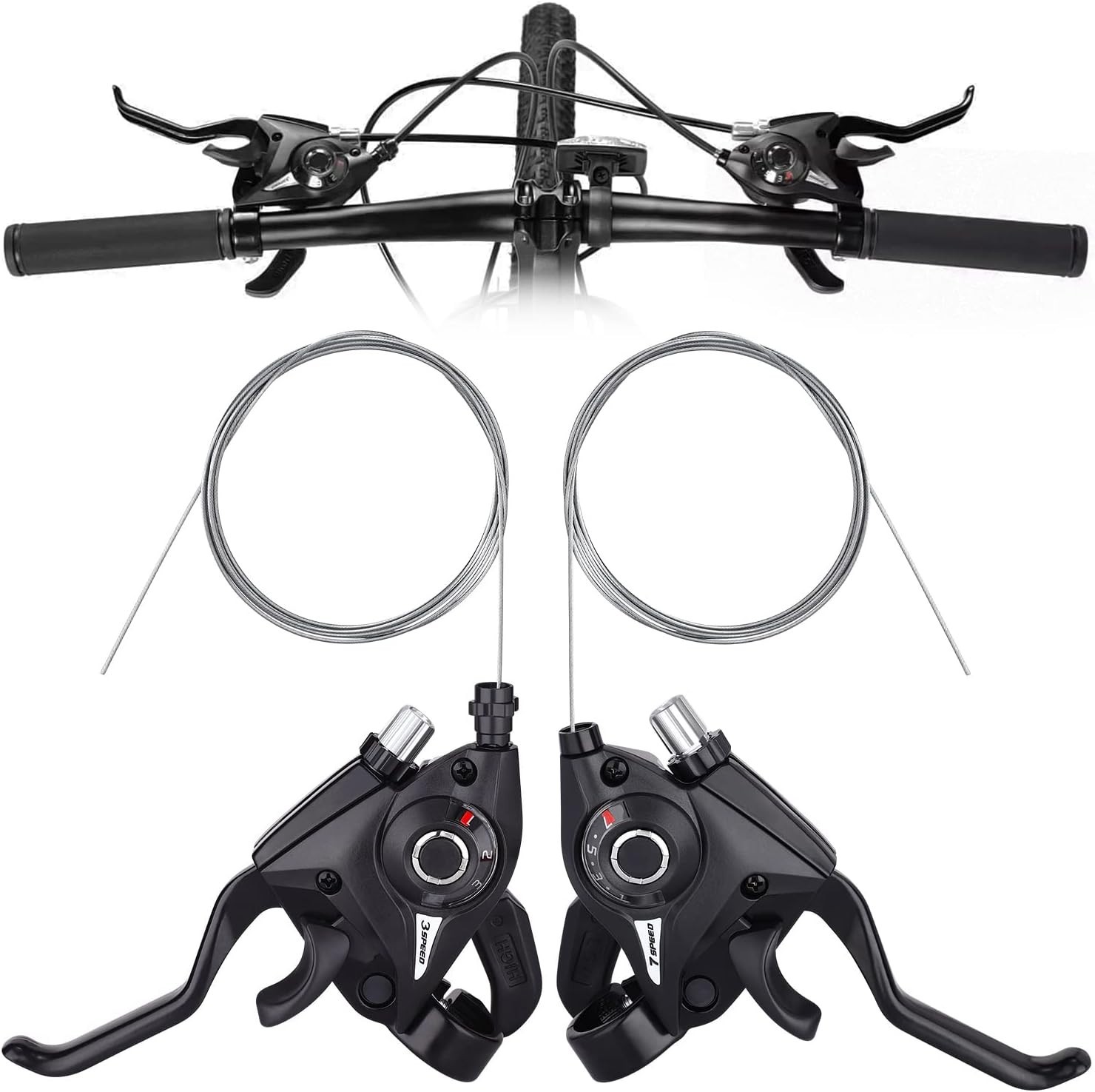 Ergonomic 3×7 21 Speed Brake Shifter Set with Shift Cable for Easy Install