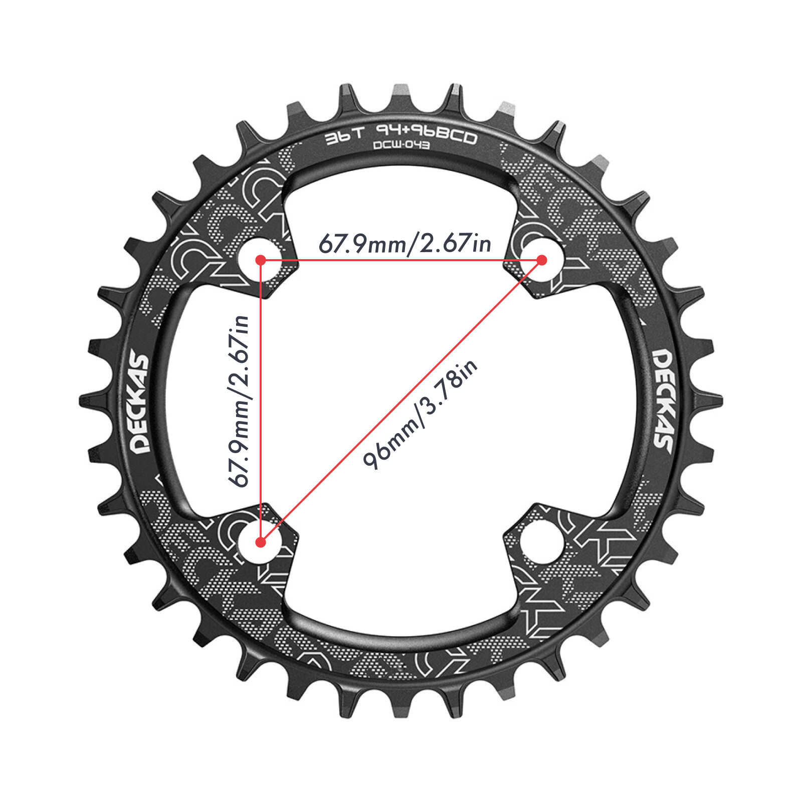 Deckas Chainring 96BCD Round Oval 32t-38t MTB Bike Road M4000 M4050 NX GX Alivio