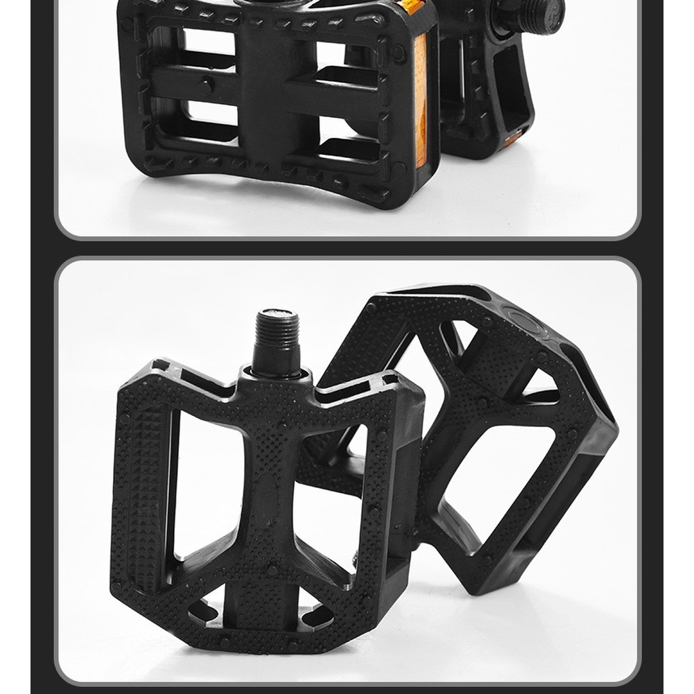 Bicycle Pedals Plastic 11cm x 9.5cm x 2.3cm Non-Slip Dual Reflective for E-Bike