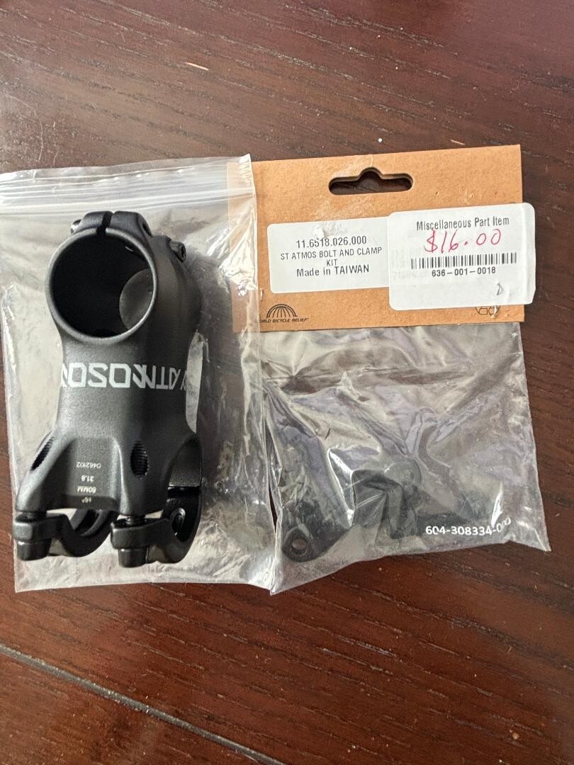 TruVativ SRAM Atmos 7K Stem 60mm 31.8mm Clamp +/-6 Deg 1 1/8 A1 Aluminum Blast
