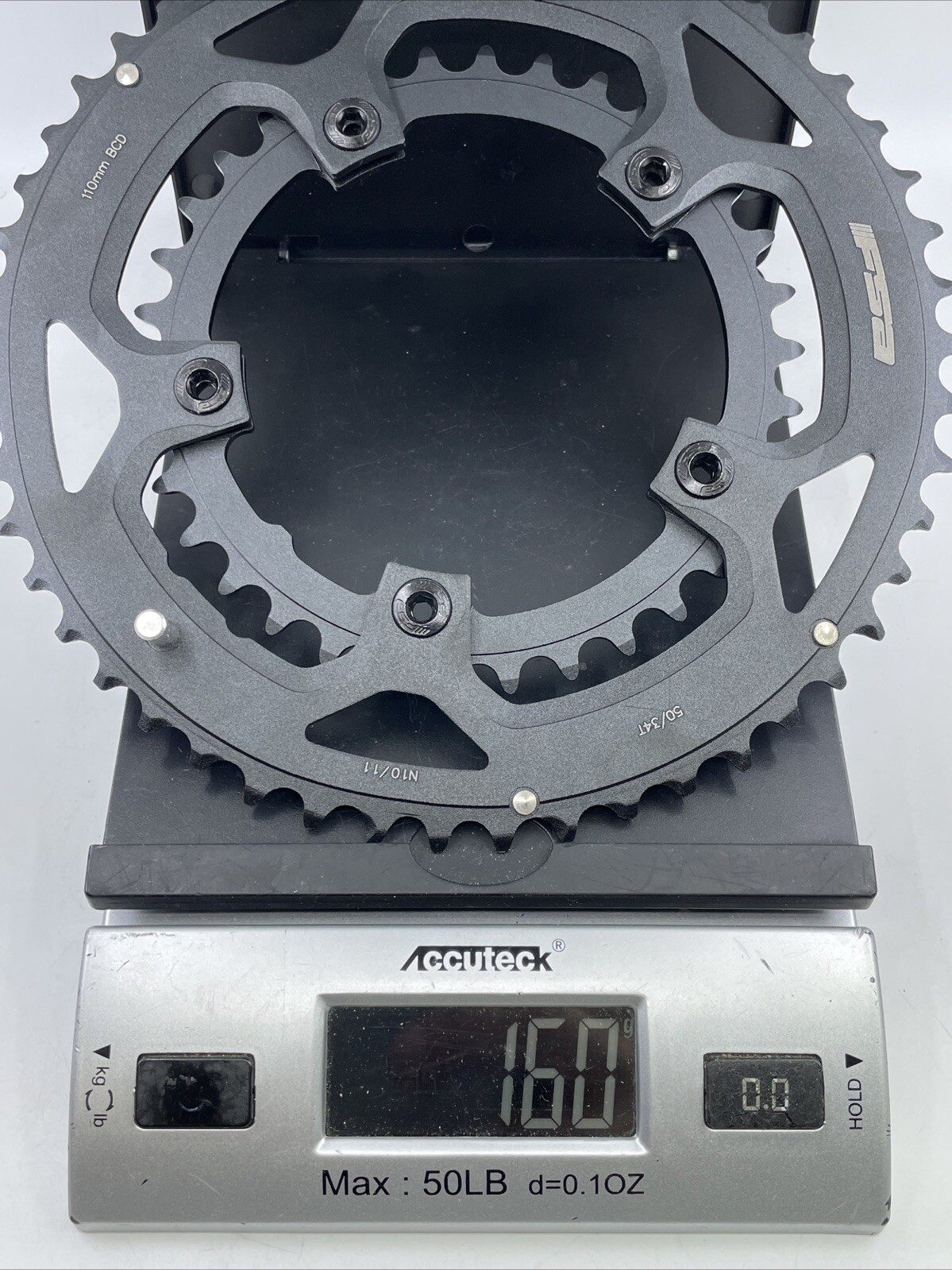 FSA Pro Road 50 & 34 Compact 5-Arm 110mm 10/11-Speed Alloy Chainring Set