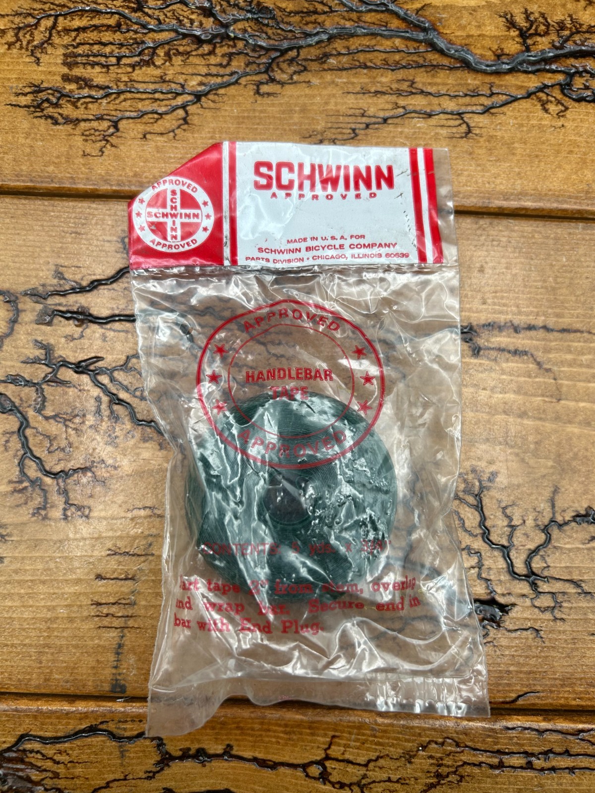 Vintage Schwinn Green Plastic Handlebar Tape Roll NOS
