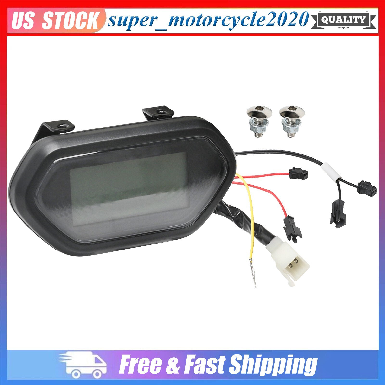 48V 60V 72V LCD Display Meter Screen For ATV Quad Go Kart Electric Scooter Bike