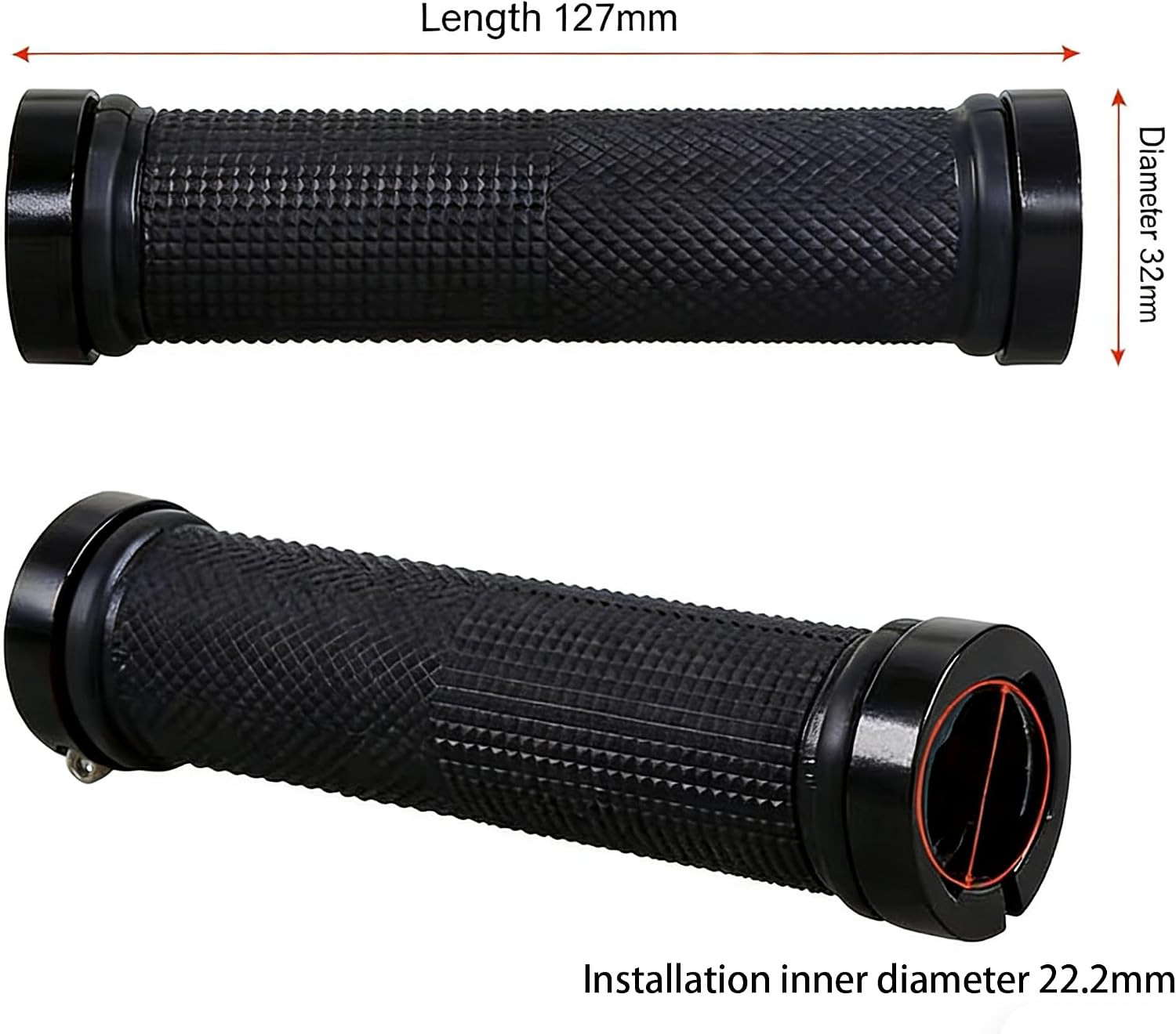 Non-Slip Bicycle Handlebar Grips, Rubber Bike Grips for Mountain Bike Electric S