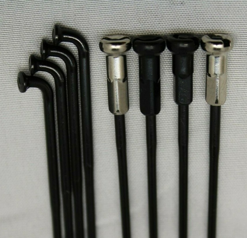 BLACK J-Bend DOUBLE BUTTED 14/15g(2.0/1.8) stainless bicycle spokes w/ nipples