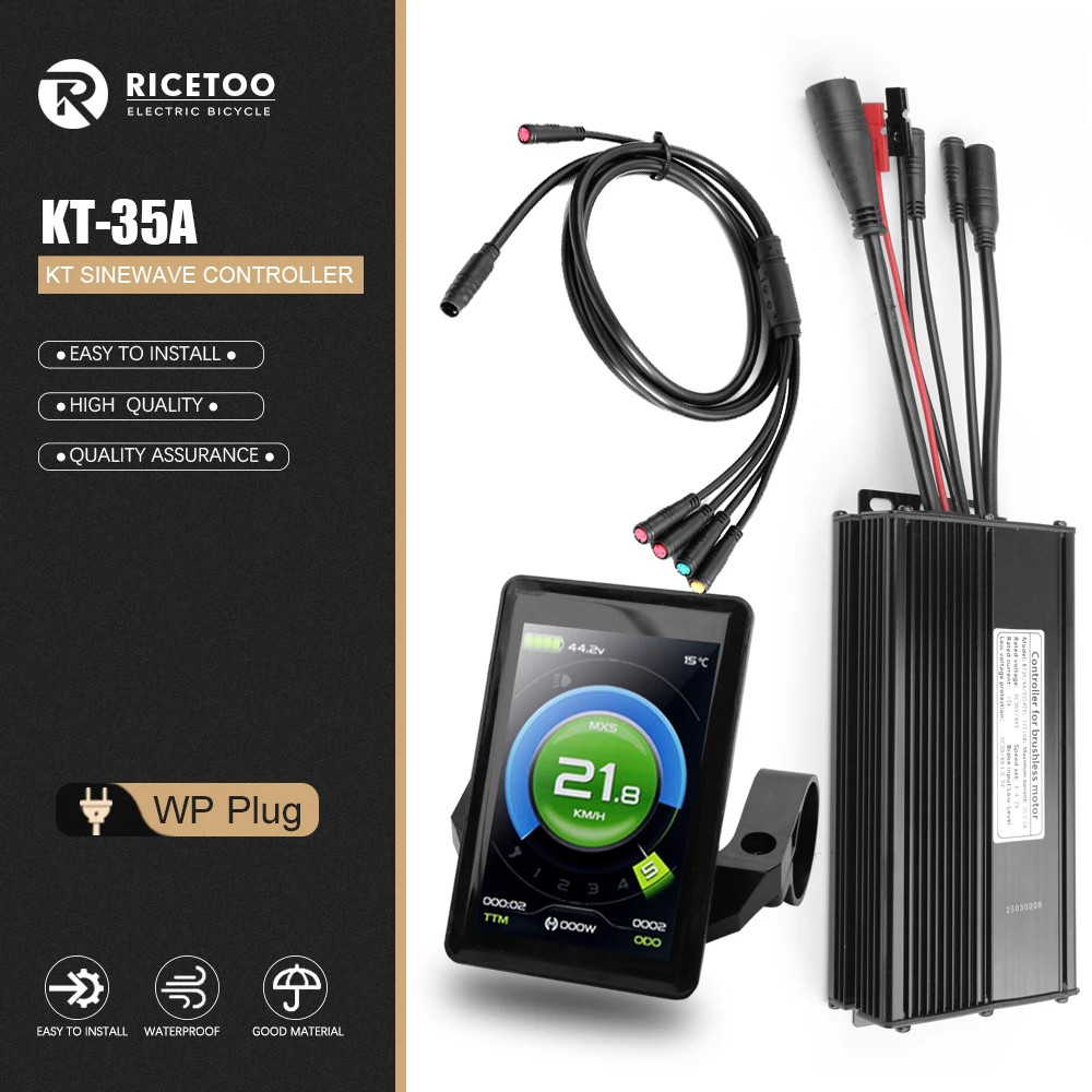 KUNTENG 35A 36-52V Sine Wave Controller 1000-1500W Brushless Motor KT Display