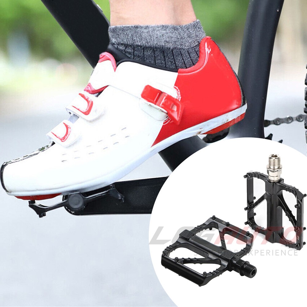 Non-Slip Bike Pedal DU Bearing Lightweight Road Pedals Sealed Flat Platform L+R