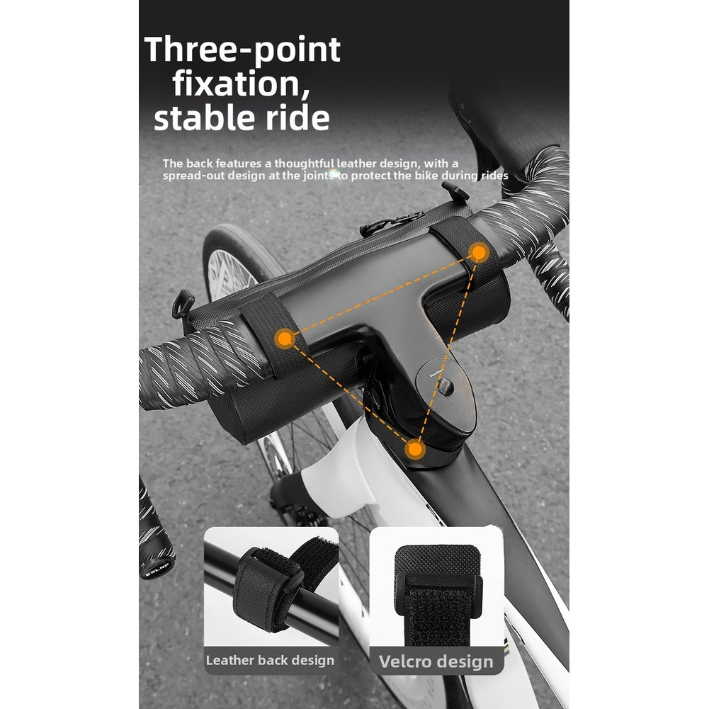 Waterproof Cycling Handlebar Bag with Quick Installation 23x11cm Reflective