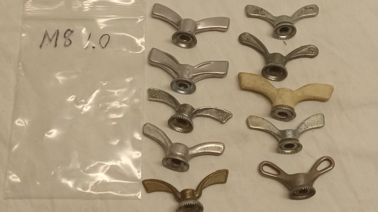 10 vintage Bicycle wing nuts M8 X 1.00 pitch no pairs