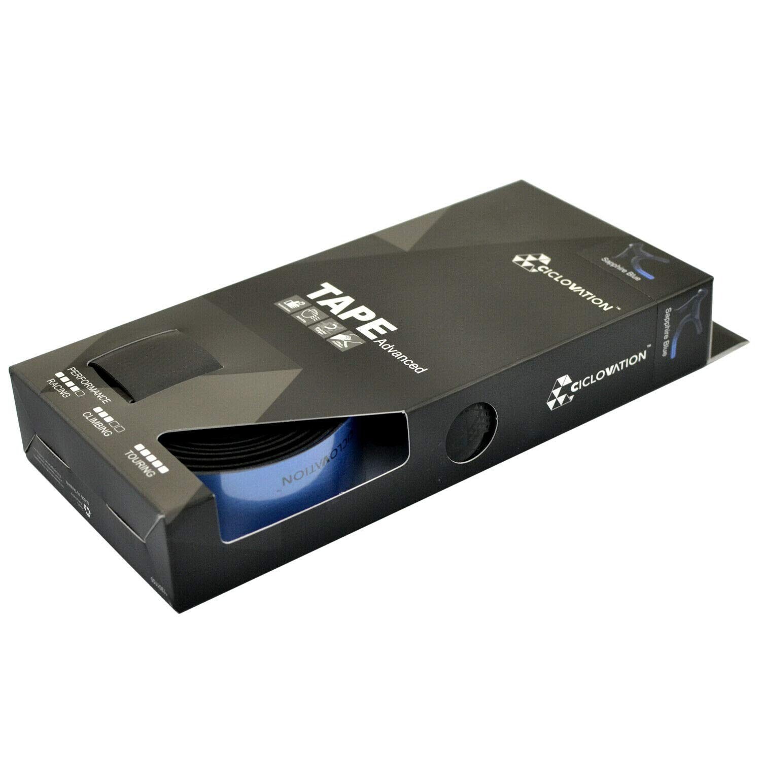 CICLOVATION Advanced Leather Touch Shining Metallic Handlebar Tape,Sapphire Blue
