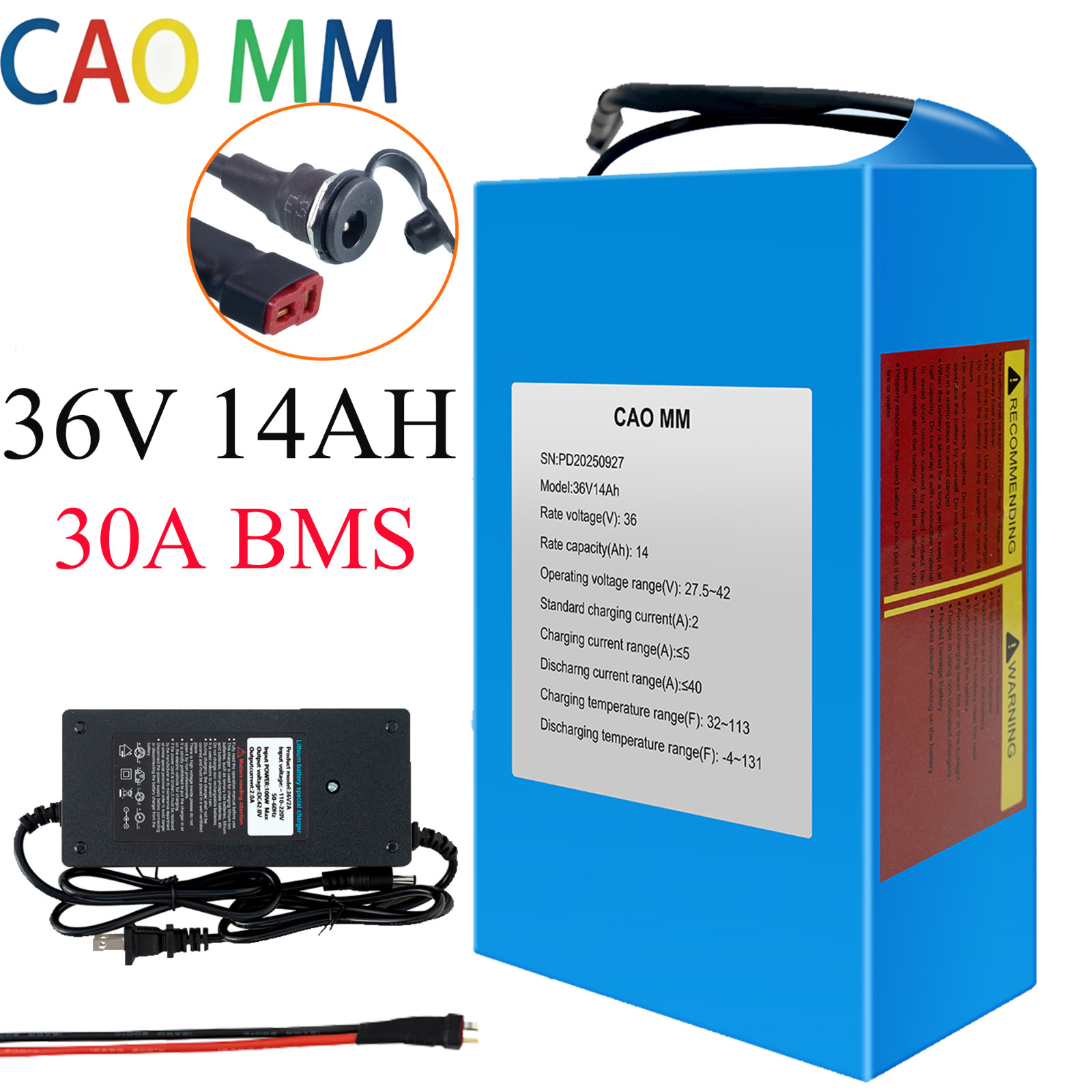 36V 14Ah E-Bike Lithium Battery 1000W Electric Bicycle Battery Pack With 30A BMS