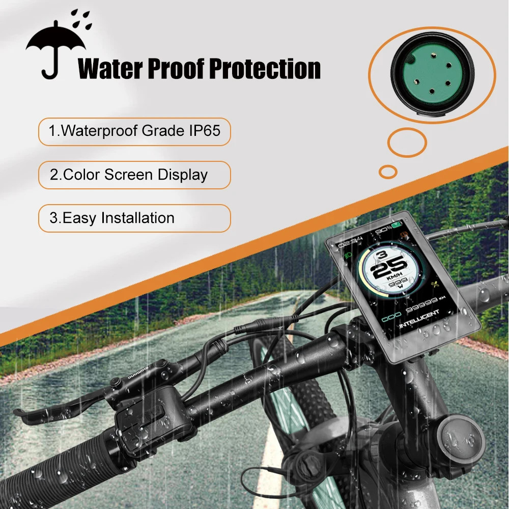 24V-70V LCD P860C Display Electric Bike Conversion Kit with USB UART 5PIN Female