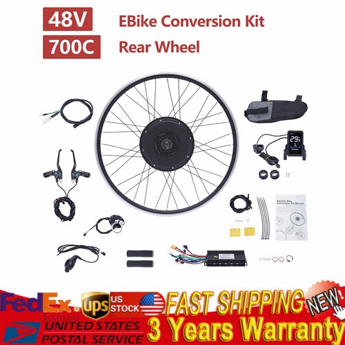 700C 28″/29» 1000W LCD Electric Bicycle Motor Conversion Kit Ebike Rear Wheel