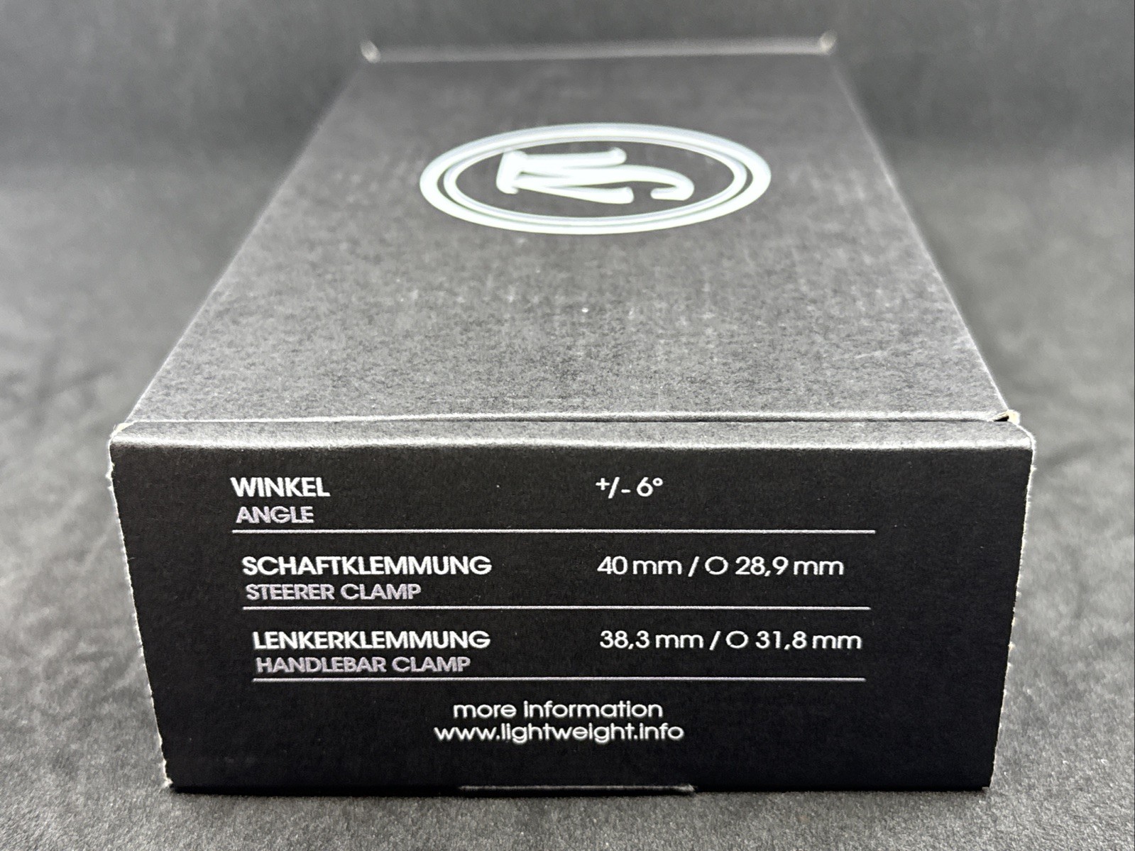 Lightweight GERMANY Bügelhalter SCHWARZ ED 80mm Carbon Fiber 1-1/8″ Stem