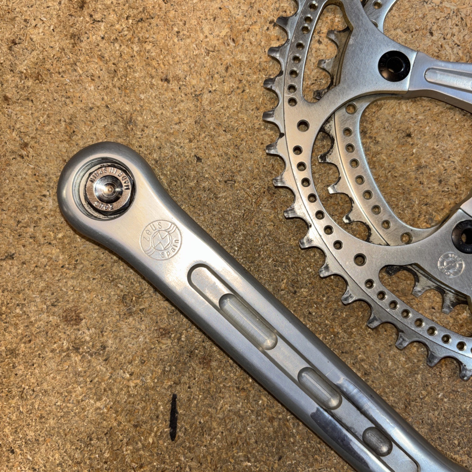 Vintage Zeus Criterium Crankset 170mm 42-52 Custom Drillium