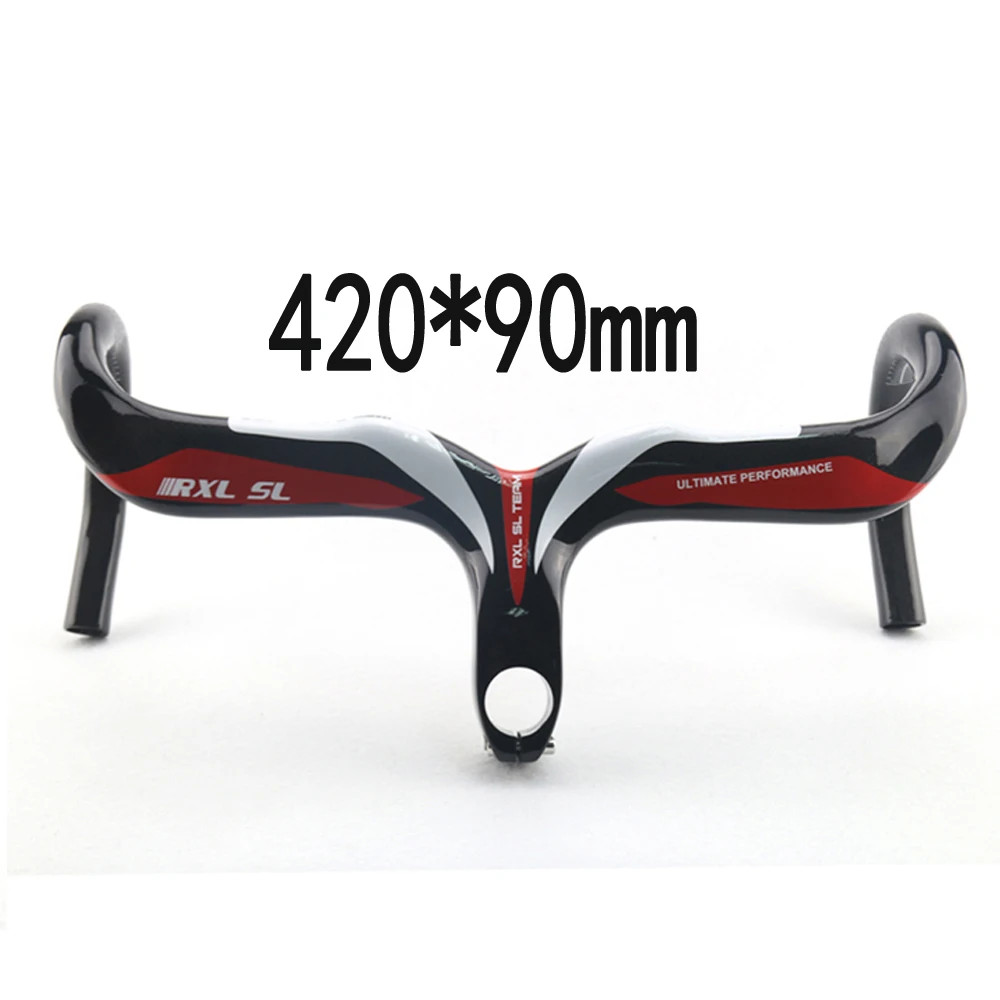 Integrated Carbon Bicycle Handlebar, Road Bike Drop Bar 400mm, 420mm, 440mm