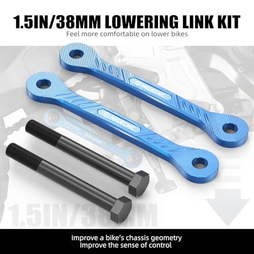 Motorcycle 1.5IN/38MM Suspension Lowering Link Lowering Linkage Blue