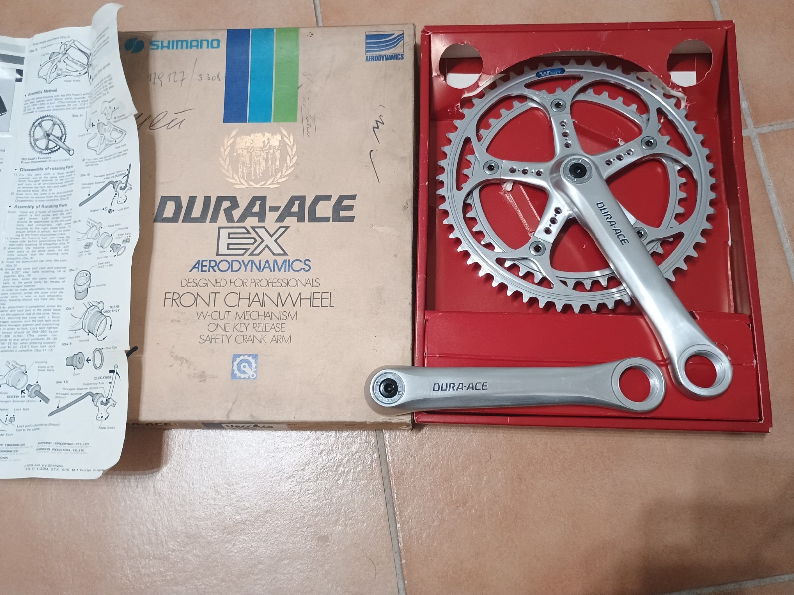 Nos Nib Vintage Crankset Shimano Dura Ace EX W Cut mm 170 Crankset 52/42