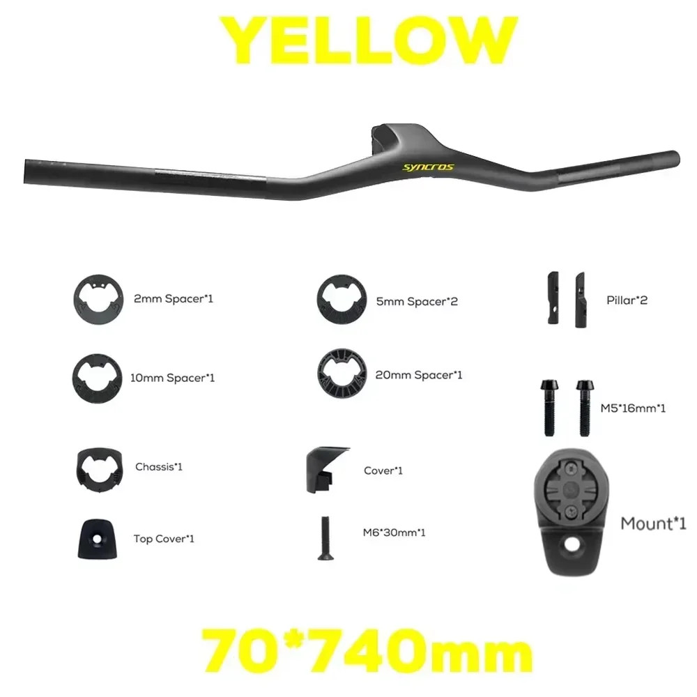 -40 Degrees 740MM Full Carbon Fibre MTB Bicycle Integrated Cockpit Handlebar