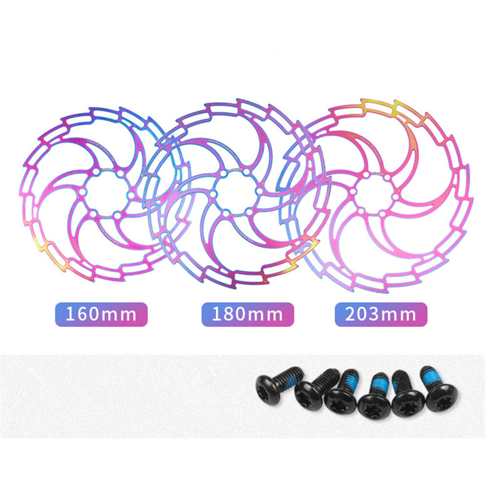 Ultralight Hollow Brake Rotor 160/180/203mm MTB Bike Disc Brake Rotors Colorful