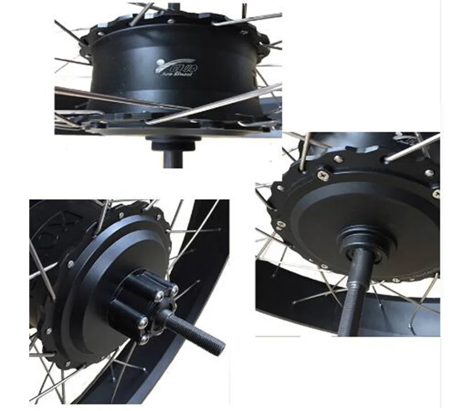 1000W 48V 20 24 26er Snow Ebike Fat Tire Brushless Rear Hub Motor Conversion Kit