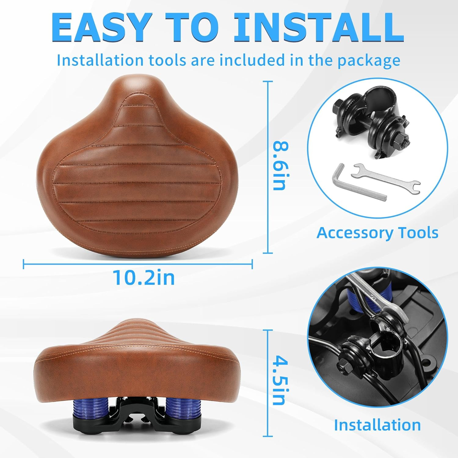 New Noseless Bike Seat for Men Women Comfort Wide, Large Soft Padded Bicycle Sea
