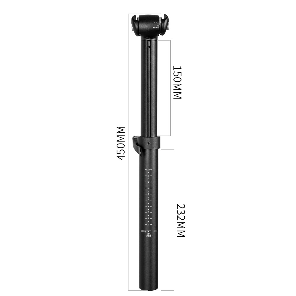 ZOOM Dropper Seatpost 31.6mm x 450mm 150mm Travel MTB Bike Seat Post CNC