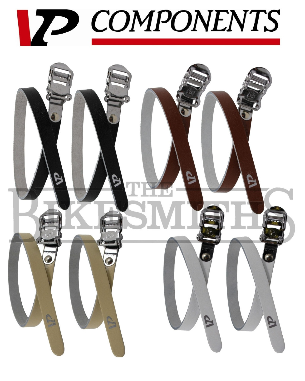 VP-715 Premium Leather Toe Straps track road bike fit MKS pedal clips AsstColors